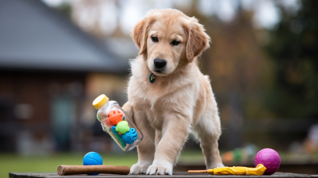 Puppy Toys Hold a Bottle
