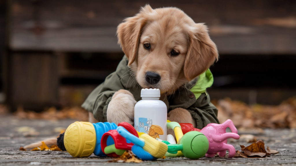 Puppy Toys Hold a Bottle
