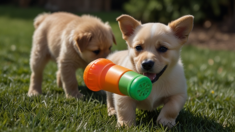 Puppy Toys Hold a Bottle
